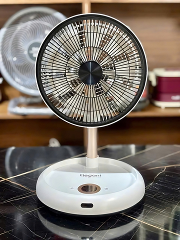 Quạt Tích Điện Gấp Gọn Elegant - Quạt Du Lịch Tiện Lợi, Sạc Nhanh, Pin Lâu, Thích Hợp Dùng Trong Nhà và Đi Picnic