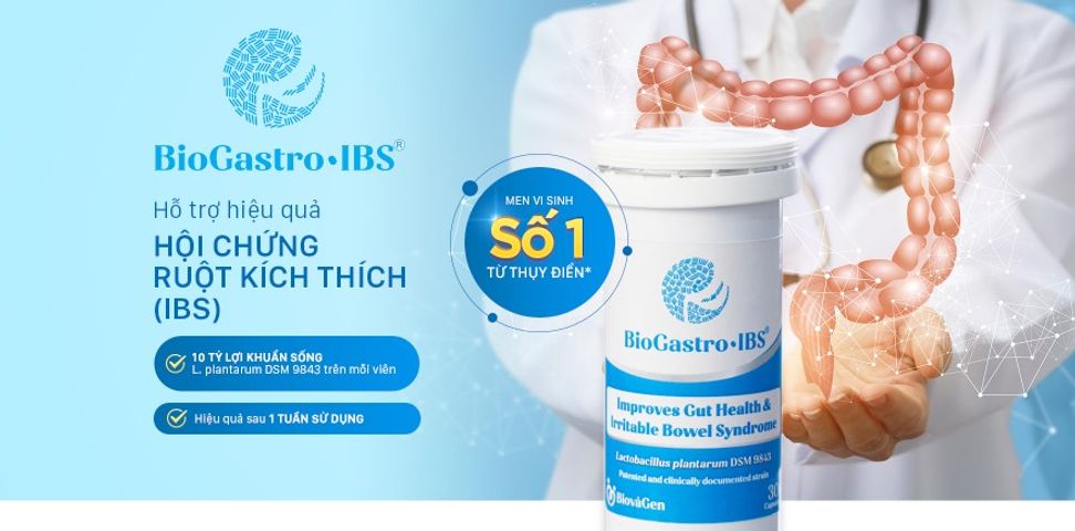 Men vi sinh BiovaGen Biogastro IBS – 30 viên bổ sung lợi khuẩn hỗ trợ tiêu hóa, cân bằng vi sinh đường ruột, ngừa táo bón