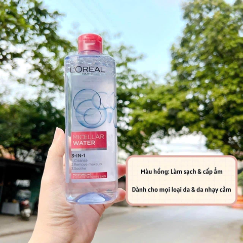 Nước Tẩy Trang Dưỡng Ẩm L'Oreal Paris Micellar Water 3-In-1 400ml - Làm Sạch Dịu Nhẹ, Cấp Ẩm Cho Da Thường Đến Nhạy Cảm