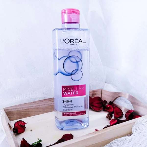 Nước Tẩy Trang Dưỡng Ẩm L'Oreal Paris Micellar Water 3-In-1 400ml - Làm Sạch Dịu Nhẹ, Cấp Ẩm Cho Da Thường Đến Nhạy Cảm