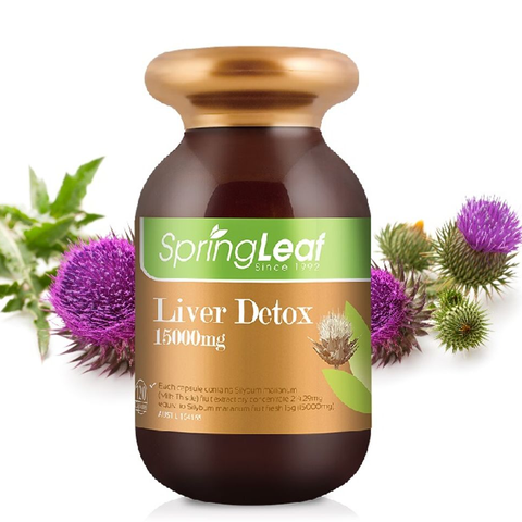 Viên Uống Spring Leaf Liver Detox - Hỗ Trợ Thải Độc Gan và Duy Trì Chức Năng Gan Khỏe Mạnh từ Cây Kế Sữa 30 Viên