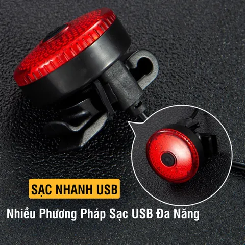Đèn Hậu Xe Đạp PÊ ĐAN Led Siêu Sáng Chống Nước IPX4 - Đèn Nháy 3 Chế Độ An Toàn, Sạc USB, Lắp Đặt Dễ Dàng