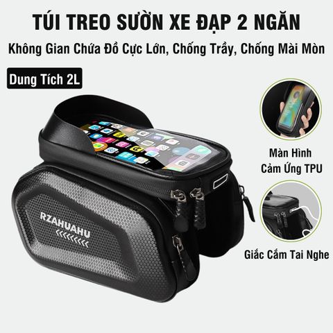 Túi Treo Xe Đạp PÊ ĐAN 2 Ngăn Có Màn Hình Cảm Ứng TPU Chống Nước - Phụ Kiện Xe Đạp Tiện Lợi Cho Điện Thoại và Đồ Dùng