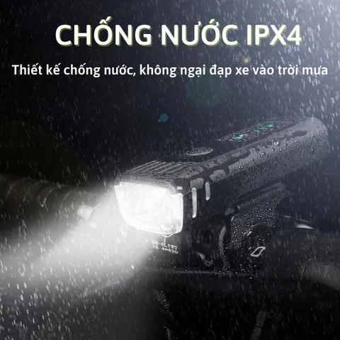 Đèn Xe Đạp LED Cảm Biến Ánh Sáng Thông Minh Chống Nước IPX4 - 250 Lumens, 4 Chế Độ Sáng, Phụ Kiện Xe Đạp Thể Thao