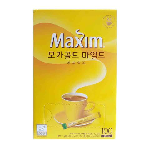 Cà Phê Hòa Tan Maxim Mocha Gold Hàn Quốc - Hộp 100 Gói 12g - Thức Uống Ngon Miệng, Tinh Tế, Tiện Lợi