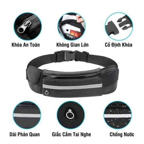 Túi Đeo Hông Chạy Bộ PÊ ĐAN Siêu Nhẹ 60g - Túi Đeo Bụng Đựng Điện Thoại Nam Nữ Phản Quang An Toàn, Thể Thao, Du Lịch