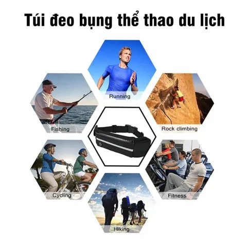 Túi Đeo Hông Chạy Bộ PÊ ĐAN Siêu Nhẹ 60g - Túi Đeo Bụng Đựng Điện Thoại Nam Nữ Phản Quang An Toàn, Thể Thao, Du Lịch