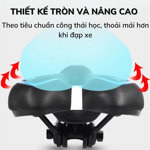 Yên Xe Đạp Gel Silicone PÊ ĐAN Chất Liệu Da PU Không Thấm Nước - Yên Đạp Thể Thao Siêu Êm, Đệm Bọt Ảo và Phản Quang An Toàn