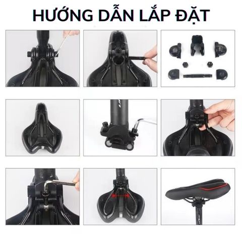 Yên Xe Đạp Gel Silicone PÊ ĐAN Chất Liệu Da PU Không Thấm Nước - Yên Đạp Thể Thao Siêu Êm, Đệm Bọt Ảo và Phản Quang An Toàn