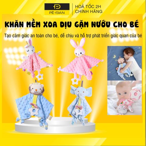 Khăn Xoa Dịu Gặm Nướu PÊ ĐAN Cho Bé Sơ Sinh - Chất Liệu Vải Bông Siêu Mềm, An Toàn Giảm Khó Chịu Khi Mọc Răng, Quà Tặng Lý Tưởng