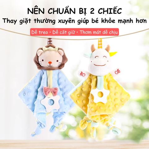 Khăn Xoa Dịu Gặm Nướu PÊ ĐAN Cho Bé Sơ Sinh - Chất Liệu Vải Bông Siêu Mềm, An Toàn Giảm Khó Chịu Khi Mọc Răng, Quà Tặng Lý Tưởng