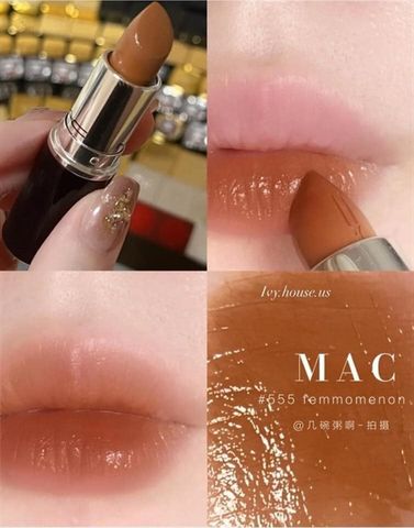 Son MAC 555 Femmomenon Nâu Trà Sữa – Lustreglass Sheer-Shine