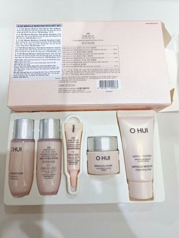 Bộ 5 Món Dưỡng Ẩm Căng Mượt Da OHUI Miracle Moisture Mini 75ml - Sản Phẩm Chăm Sóc Da Tiện Lợi Cho Mọi Loại Da