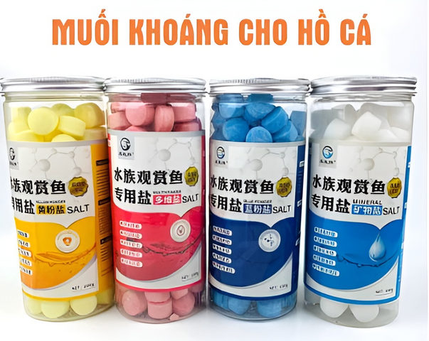 Muối Khoáng Viên Nén Cho Cá Cảnh - Tăng Cường Sức Đề Kháng, Phòng Bệnh - 4 Màu Sắc Hỗ Trợ Khỏe Mạnh
