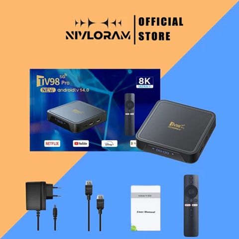 Android Tivi Box Tv98 Pro / Rocket Pro Crack Dual Wifi 2.4G và 5G,Ram 4G Rom 32GB khiển giọng nói,Kết nối Bluetooth,Xem YouTube 250594