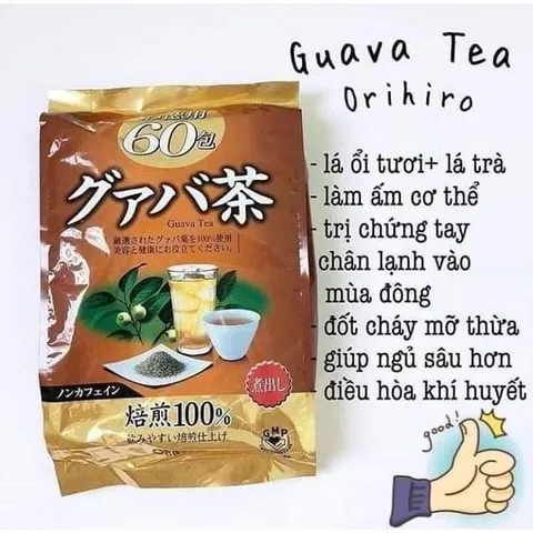 Trà lá ổi Guava Orihiro Nhật Bản - Hỗ trợ giảm cân tự nhiên, 60 túi lọc, hương vị thơm ngon, cải thiện tiêu hóa, lý tưởng cho sức khỏe