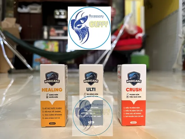 HODICARE Bộ 3 Sản Phẩm Dưỡng Cá Cảnh Ulti, Healing, Crush 20ml - Điều Trị Nấm, Ký Sinh Trùng và Hỗ Trợ Đề Kháng cho Cá