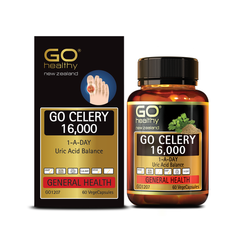 Viên Uống Giảm Đau Gút GO CELERY 16,000 - Hỗ Trợ Giảm Acid Uric, Tăng Cường Sức Khỏe Khớp - Hàng Nhập Khẩu New Zealand, 60 Viên