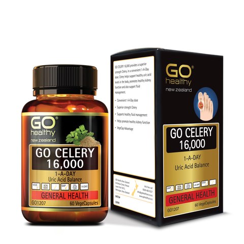 Viên Uống Giảm Đau Gút GO CELERY 16,000 - Hỗ Trợ Giảm Acid Uric, Tăng Cường Sức Khỏe Khớp - Hàng Nhập Khẩu New Zealand, 60 Viên