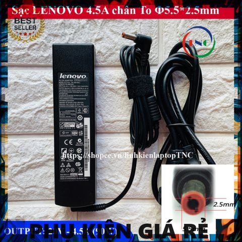 Sạc Laptop Lenovo 20V 4.5A / 19V 4.74A (90W) Chân To Φ5.5*2.5mm - Phụ Kiện Chính Hãng cho G580 G560 G570 G550