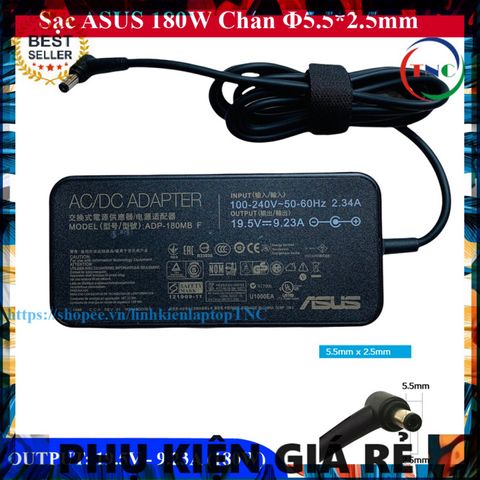Sạc Laptop Asus 19.5V 9.23A 180W - Phụ Kiện Chính Hãng Cho Asus Fx502 Fx503 G75 GL502 GL702 GL753 G550 G750 G751 G752