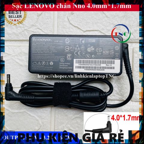 Sạc Laptop Lenovo 20V 3.25A 65W Chân Nhỏ 4.0*1.7mm Dành Cho IdeaPad - Phụ Kiện Chính Hãng Giá Rẻ