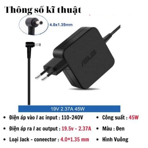 Sạc Laptop Asus 45W 65W chính hãng - Sạc máy tính 3.42A 2.37A chân to chân nhỏ chất lượng cao