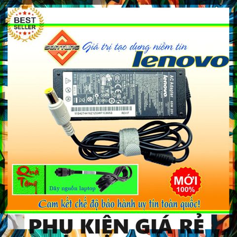 Sạc Laptop Lenovo ThinkPad T430, T420, T520, T410, T410S - Phụ Kiện Chân Tròn Lớn Có Kim Giữa, Giá Rẻ, Giao Hàng Đúng Hàng