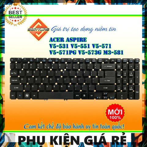 Bàn Phím Laptop Acer Aspire V5-531 V5-551 V5-571 V5-571PG V5-573G M3-581 - Phụ Kiện Mới 100% Giá Rẻ, Chất Lượng Cao