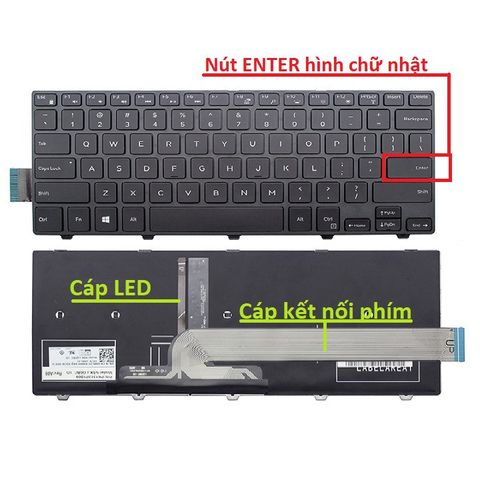 Bàn phím laptop Dell Vostro 14 (3449, 3468, 3445, 3446, 3458, 3459, 3478) - Hàng mới, chất lượng cao, bảo hành đổi mới, thay thế dễ dàng