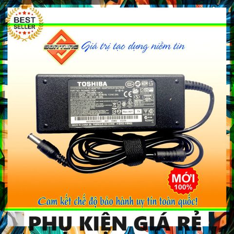 Sạc Laptop Toshiba Satellite 15V-5A Kích Thước 6.3mm x 3mm - Tặng Kèm Dây Nguồn Chất Lượng Cao