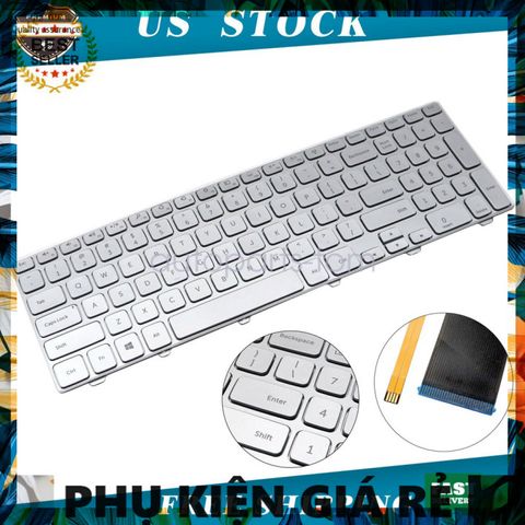 Bàn phím laptop Dell Inspiron 15-7000 và 15-7537 Màu bạc có nền LED - Phụ kiện chính hãng chất lượng cao