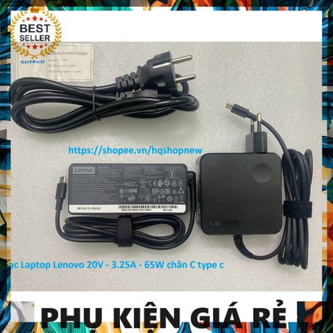 Sạc Laptop Lenovo 20V - 3.25A - 65W Chính Hãng, Cổng Type C - Phụ Kiện Giá Rẻ, Đảm Bảo Chất Lượng