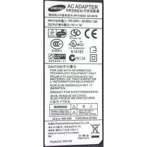 Sạc Màn Hình SAMSUNG Chính Hãng 14V - 3A, Phụ Kiện Giá Rẻ Cho Thiết Bị Điện Tử - Chất Lượng Đảm Bảo