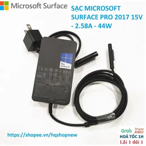 Sạc Microsoft Surface Pro 2017 Chính Hãng - 15V 2.58A 44W Phụ Kiện Giá Rẻ cho Laptop Chất Lượng Cao