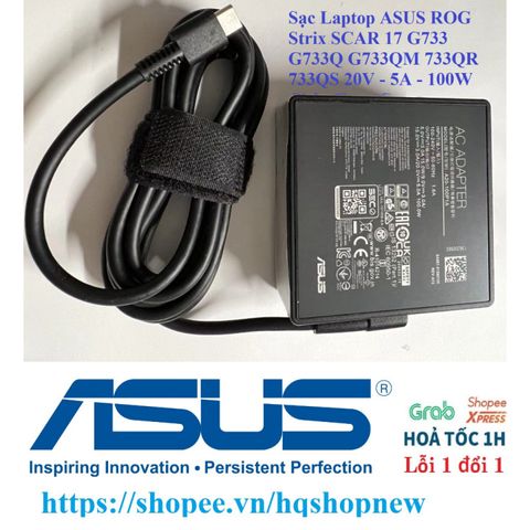 Sạc Laptop ASUS ROG Strix SCAR 17 G733 G733Q G733QM 20V 5A 100W Type C Chính Hãng - An Toàn & Hiệu Suất Tối Đa
