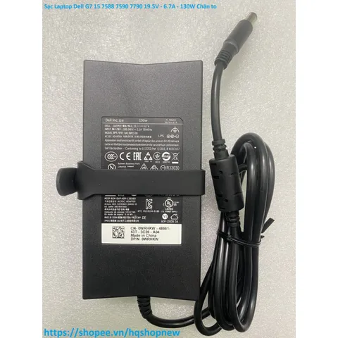 Sạc Laptop Chính Hãng Dell G7 15 7588 7590 7790 - 19.5V 6.7A 130W Chân To - Thiết Bị Chất Lượng Cao, Mới 100%