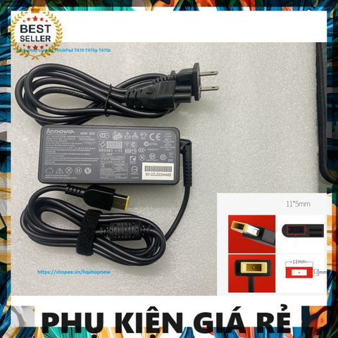 Sạc Laptop Lenovo ThinkPad T470 T470p T470s 20V - 2.25A 3.25A 45W 65W Chân Vuông USB - Phụ Kiện Chính Hãng Giá Rẻ