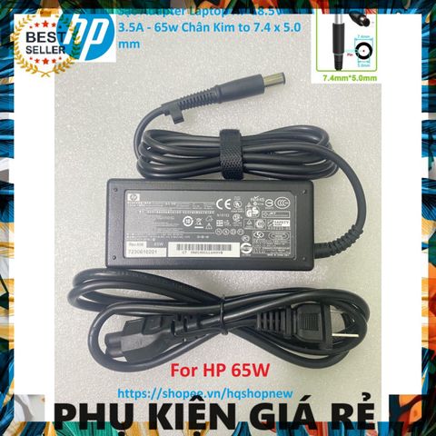 Sạc Adapter Laptop HP Chính Hãng 18.5V - 3.5A - 65W, Chân Kim 7.4 x 5.0 mm - Phụ Kiện Điện Tử Giá Rẻ, An Toàn và Tiết Kiệm Năng Lượng