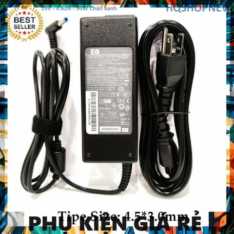 Sạc Laptop HP 19.5V - 4.62A - 90W Chính Hãng, Chân Kim Xanh Nhỏ 4.5 x 3.0 mm, Phụ Kiện Giá Rẻ Chất Lượng Cao