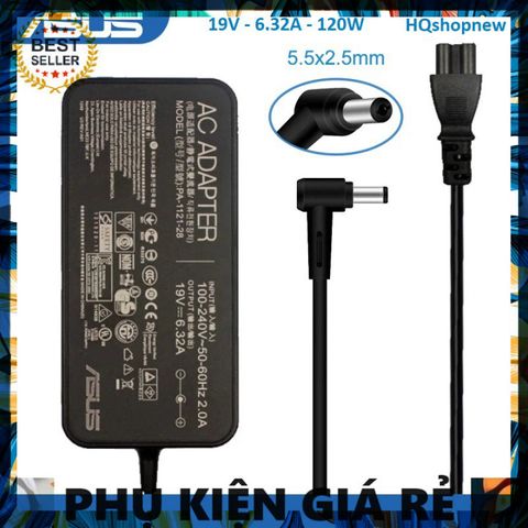 Sạc Laptop Asus 19V 6.32A 120W chính hãng - Phụ kiện giá rẻ, chân cắm 5.5 * 2.5 mm, thay thế hoàn hảo cho laptop của bạn