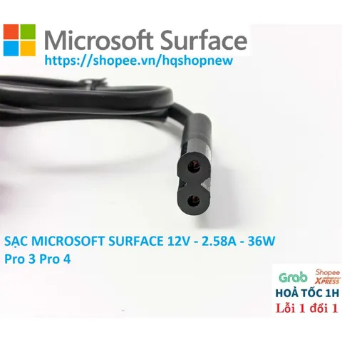 Sạc Microsoft Surface Chính Hãng 12V - 2.58A - 36W - Phụ Kiện Sạc Laptop Chất Lượng Cao, Giá Rẻ