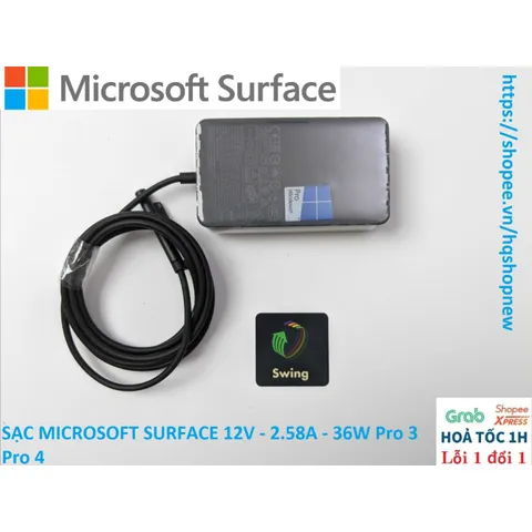 Sạc Microsoft Surface Chính Hãng 12V - 2.58A - 36W - Phụ Kiện Sạc Laptop Chất Lượng Cao, Giá Rẻ