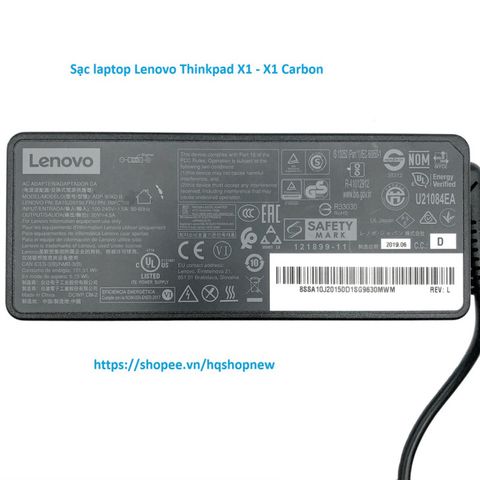 Sạc Laptop Chính Hãng Lenovo ThinkPad X1, X1 Carbon 20V 3.25A 65W Chân Vuông USB - Phụ Kiện Giá Rẻ