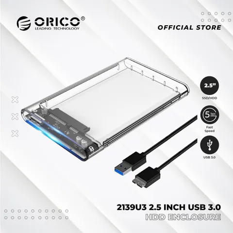 Hộp Đựng Ổ Cứng 2.5 Inch Orico USB 3.0 - Kết Nối Nhanh 5Gbps, Chống Trượt, Tương Thích Windows/Linux/Mac OS - Bảo Hành 12 Tháng