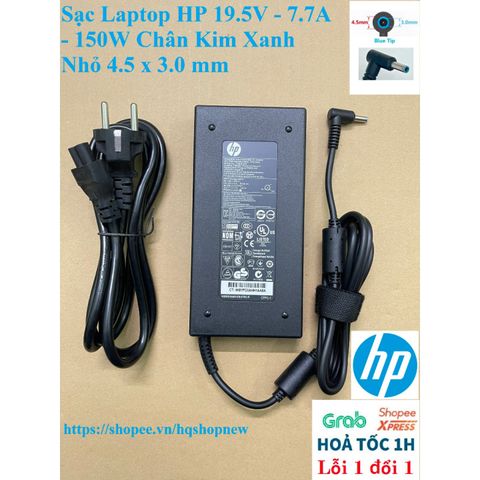 Sạc Laptop HP 19.5V - 7.7A - 150W Chân Kim Xanh Nhỏ 4.5x3.0mm - Phụ Kiện Chính Hãng Giá Rẻ, Bảo Hành 6 Tháng