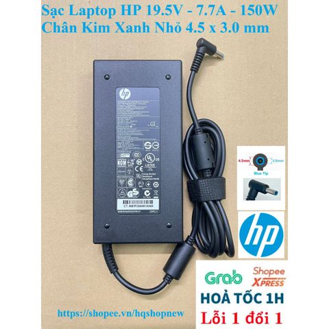 Sạc Laptop HP 19.5V - 7.7A - 150W Chân Kim Xanh Nhỏ 4.5x3.0mm - Phụ Kiện Chính Hãng Giá Rẻ, Bảo Hành 6 Tháng