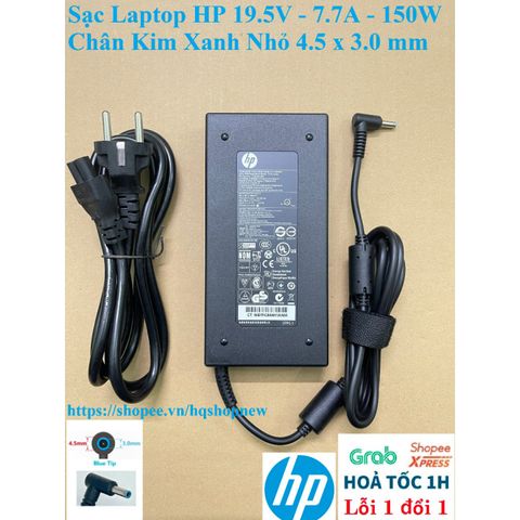 Sạc Laptop HP 19.5V - 7.7A - 150W Chân Kim Xanh Nhỏ 4.5x3.0mm - Phụ Kiện Chính Hãng Giá Rẻ, Bảo Hành 6 Tháng