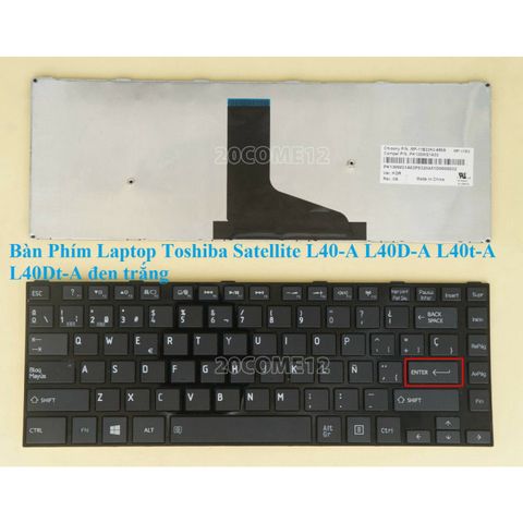 Bàn Phím Laptop Toshiba Satellite L40-A L40D-A L40t-A L40Dt-A Đen Trắng - Phụ Kiện Laptop Chính Hãng, Bảo Hành 6 Tháng