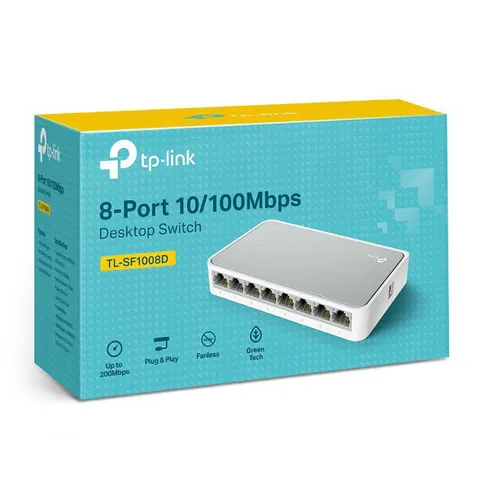 Bộ Chia Mạng Switch 8 Port TP-LINK TL-SF1008D 10/100Mbps Chính Hãng - Tiết Kiệm Năng Lượng, Dễ Dàng Cài Đặt, Bảo Hành 24 Tháng